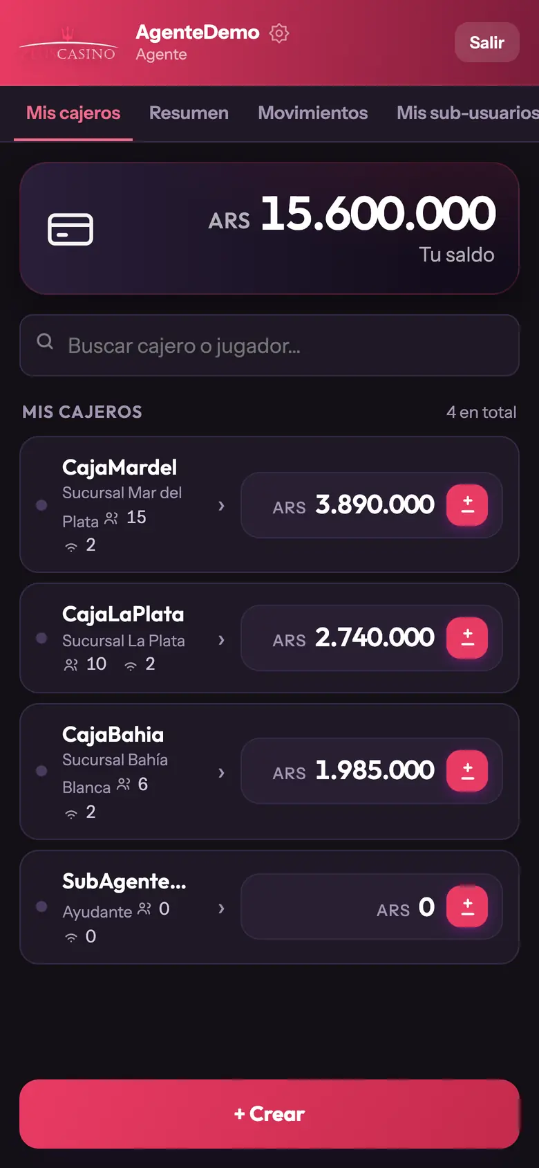 Panel de Casino Zeus: sus cajas
